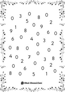 Okul Öncesi Sıfır Rakamı Çalışma Sayfası