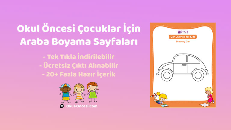Çocuklar için yaratıcılığı geliştiren ücretsiz araba boyama sayfaları