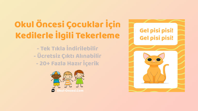 Çocuklar için dil gelişimini destekleyen kedilerle ilgili tekerlemeler