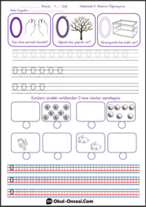 Okul Öncesi Sıfır Rakamı Çalışma Sayfası