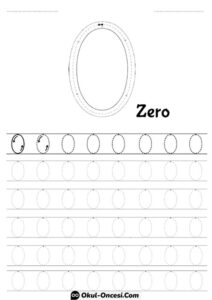 Okul Öncesi Sıfır Rakamı Çalışma Sayfası İngilizce
