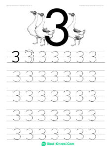 3 Rakamı Çalışma Sayfası