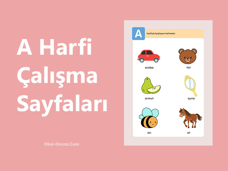 A harfi çalışma sayfası