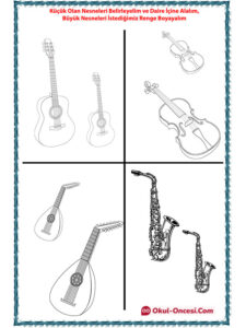 büyük gitar küçük gitar kavram çalışması