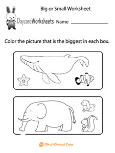 big or small worksheet