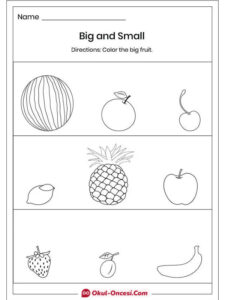 big and small color the big fruit
